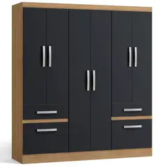 YARDAS - Clóset 1 Puerta(s) 1 Cajone(s) 1 Repisa(s) 162x180x21 cm Freijo/Negro