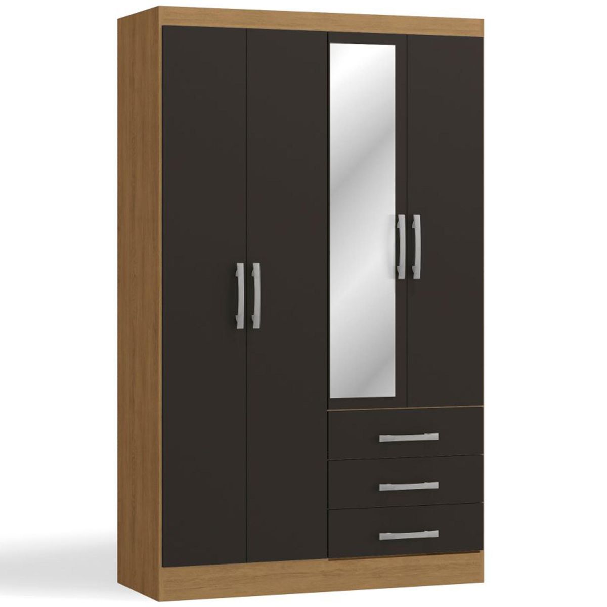 YARDAS - Clóset 1 Puerta(s) 1 Cajón(es) 1 Repisa(s) 110x180x13 cm Freijo/Negro