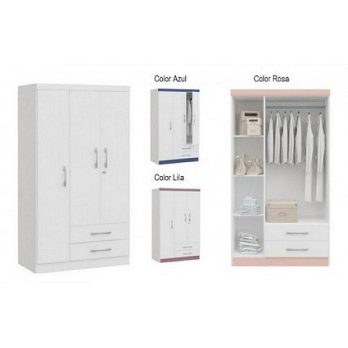 YARDAS - Clóset 1 Puerta(s) 1 Cajón(es) 1 Repisa(s) 91x180x13 cm Blanco