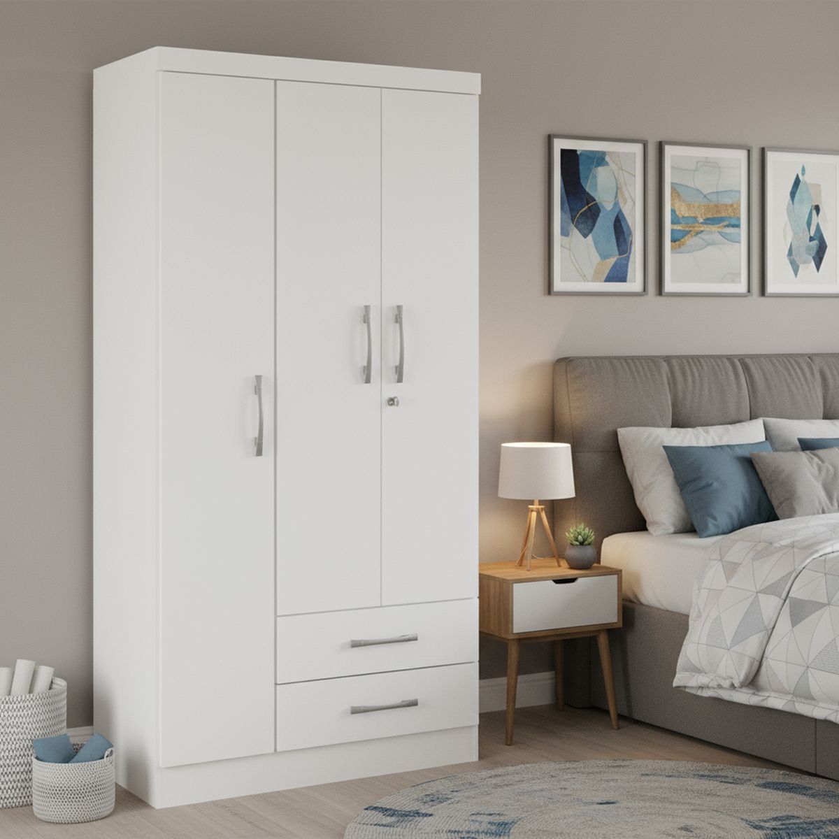 YARDAS - Clóset 1 Puerta(s) 1 Cajón(es) 1 Repisa(s) 91x180x13 cm Blanco