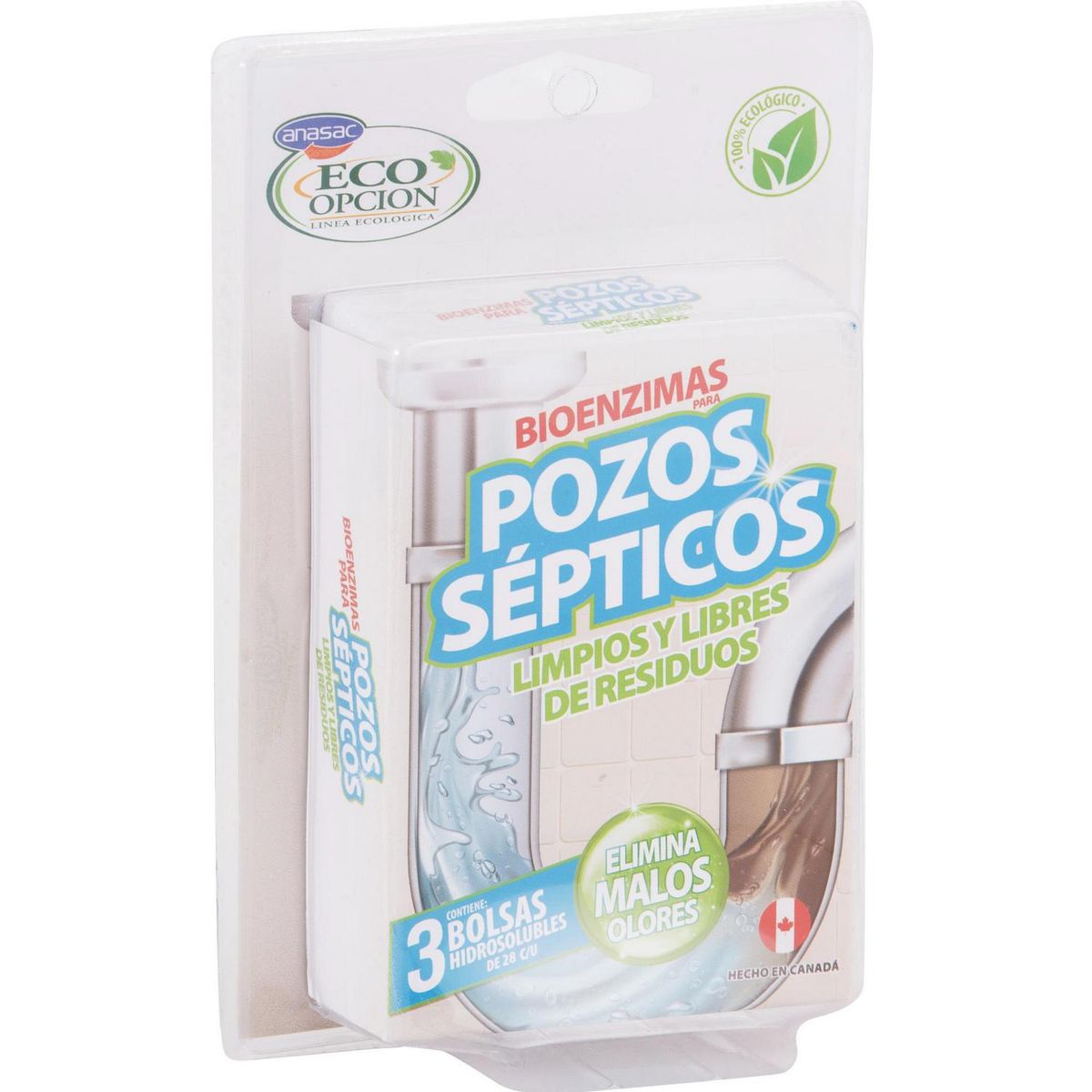 ANASAC - Bioenzimas para limpieza de pozos sépticos y WC 3 unidades