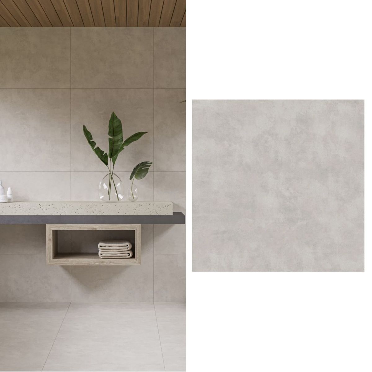 EMBRAMACO - Cerámica 60.5x60.5 cm Nevada Gris Mate 2.58 m2