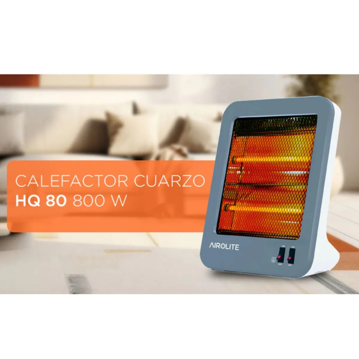 AIROLITE - Calefactor de Cuarzo Radiación HQ 80 Blanco