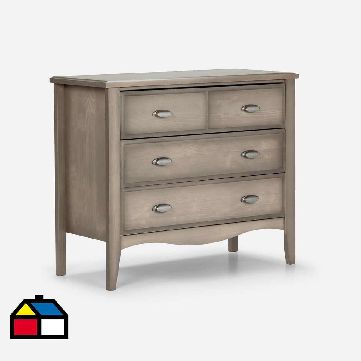 ROSEN - Cómoda 3 Cajón(es) Liverpool 105x88x46 cm Café Claro