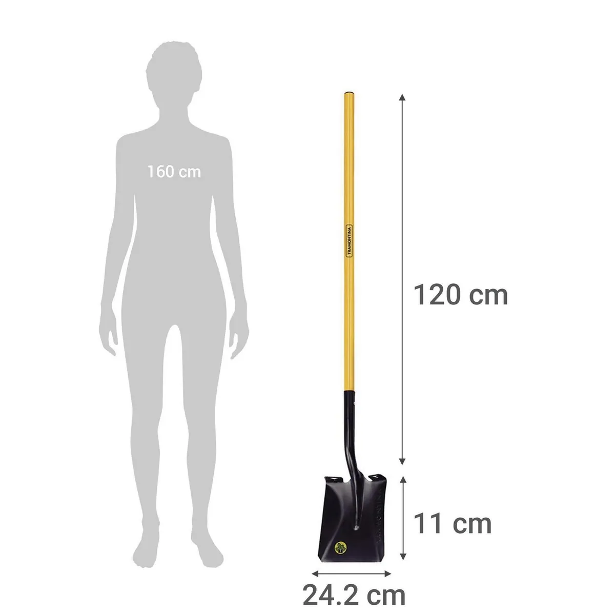 TRAMONTINA - Pala cuadrada mango de fibra 120 cm