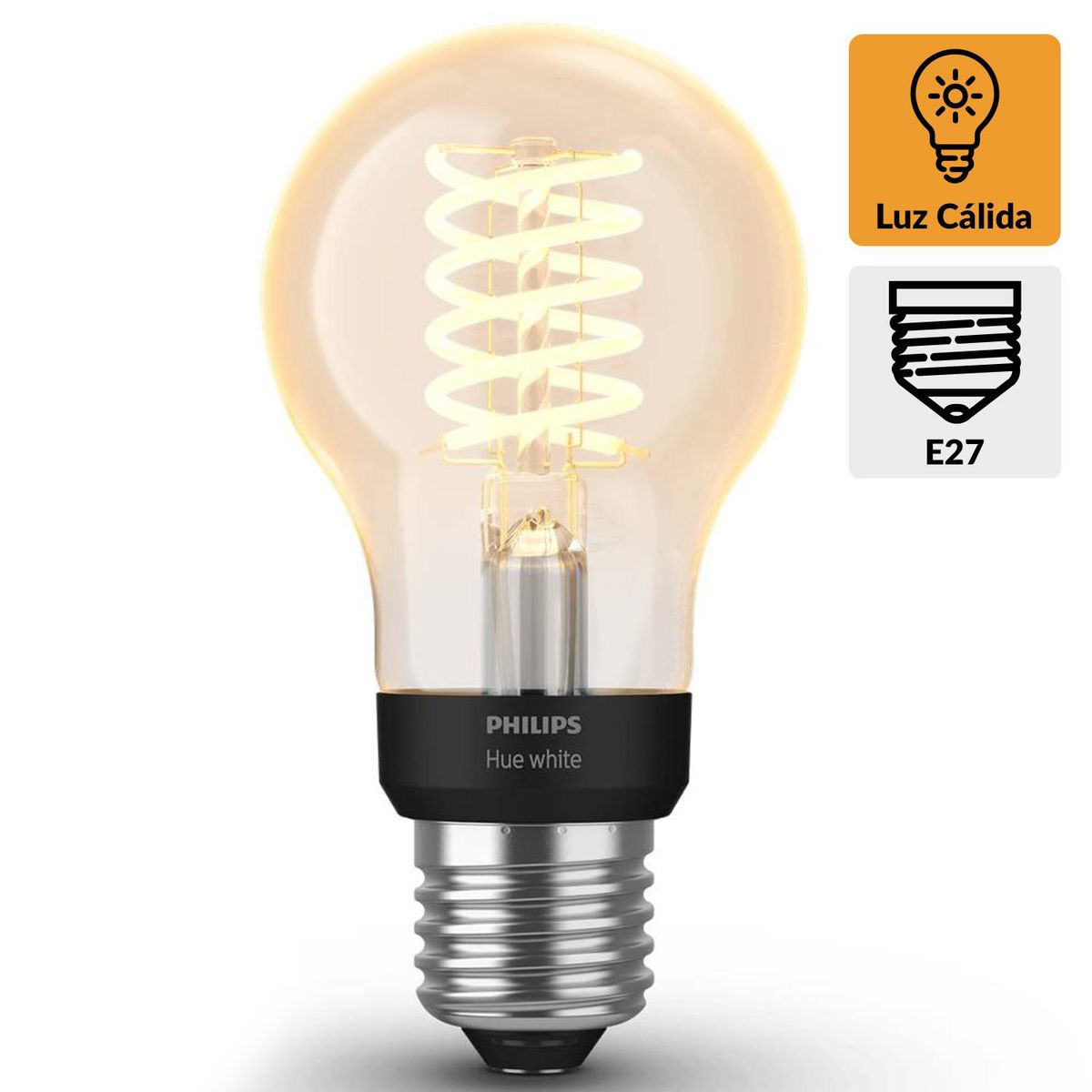 PHILIPS HUE - Ampolleta Led Filamento Espiral Hue 7 W Led integrado 550 lm Luz Cálida