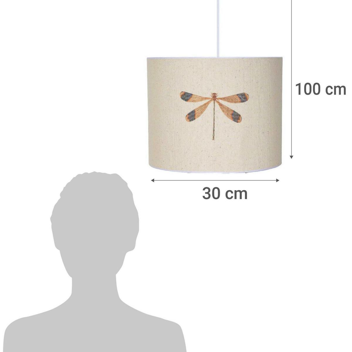 CONCEPT - Lámpara Colgante Libélula Tela Beige