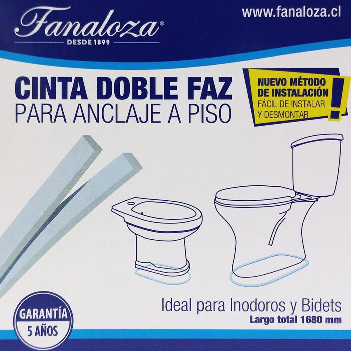 FANALOZA - Cinta doble faz para anclaje a piso