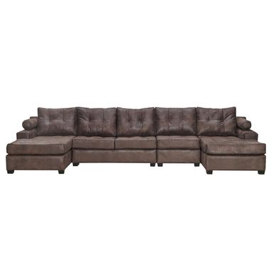 Seccional Le Mans doble Chaise XL Pu caf envejecido