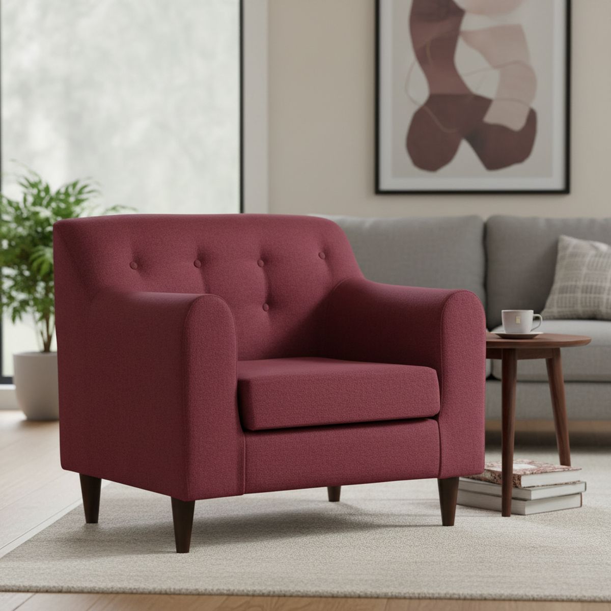 INTERMUEBLES - Poltrona 1 cuerpo Dalí 97x87x80 cm Burdeo