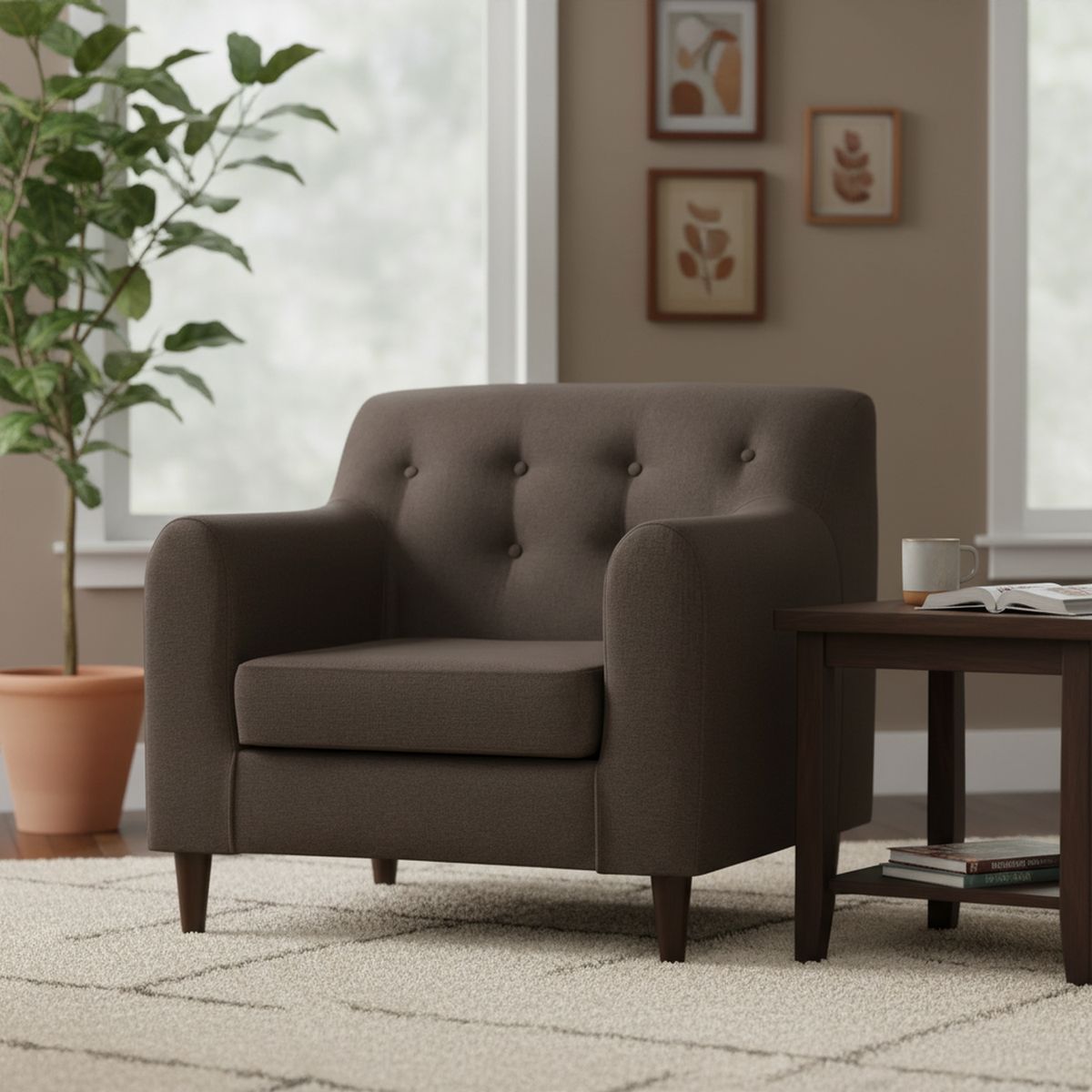 INTERMUEBLES - Poltrona 1 cuerpo Dalí 97x87x80 cm Chocolate