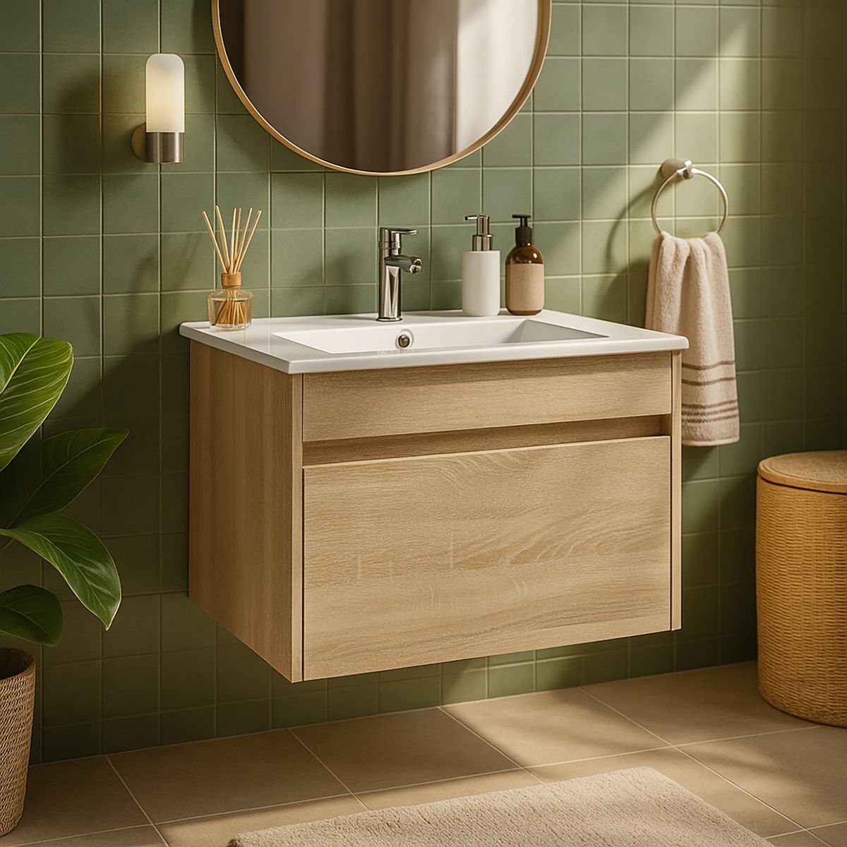 DUSCHY - Mueble Vanitorio Siri Beige 60x45x45 cm