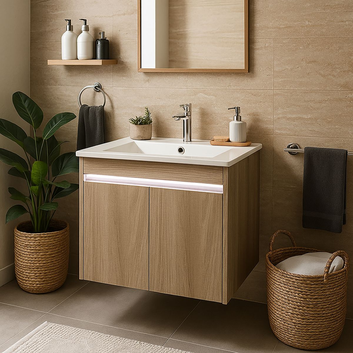 DUSCHY - Mueble Estocolmo led 60x45x45 ds29 2 puertas