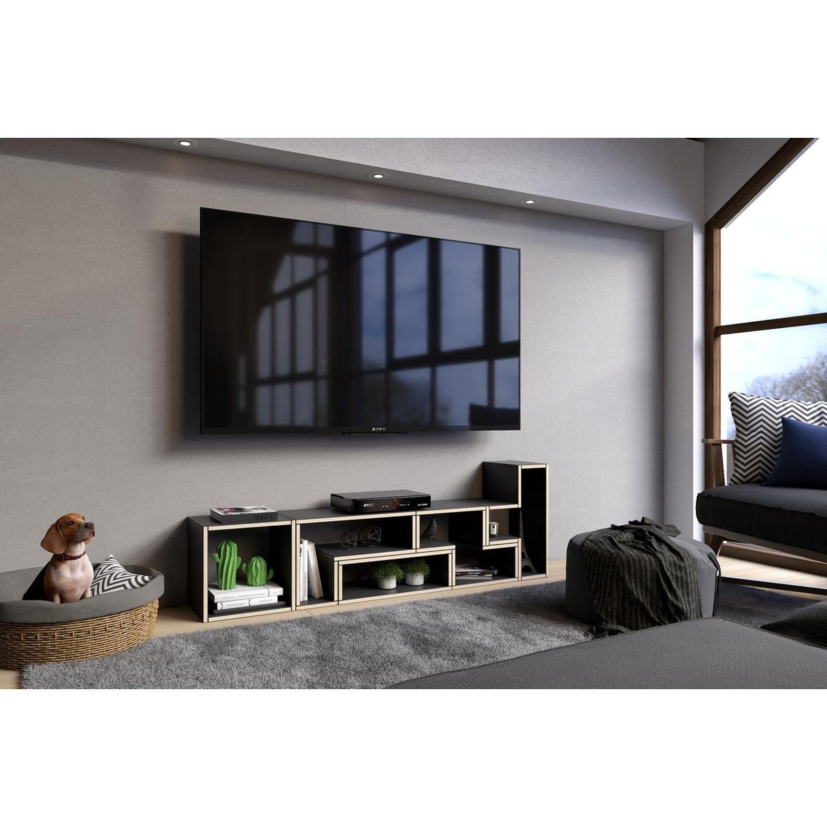 AR DESIGN - Módulo Tetrix Madera 5 Nivel(es) 30x45x25 cm Negro