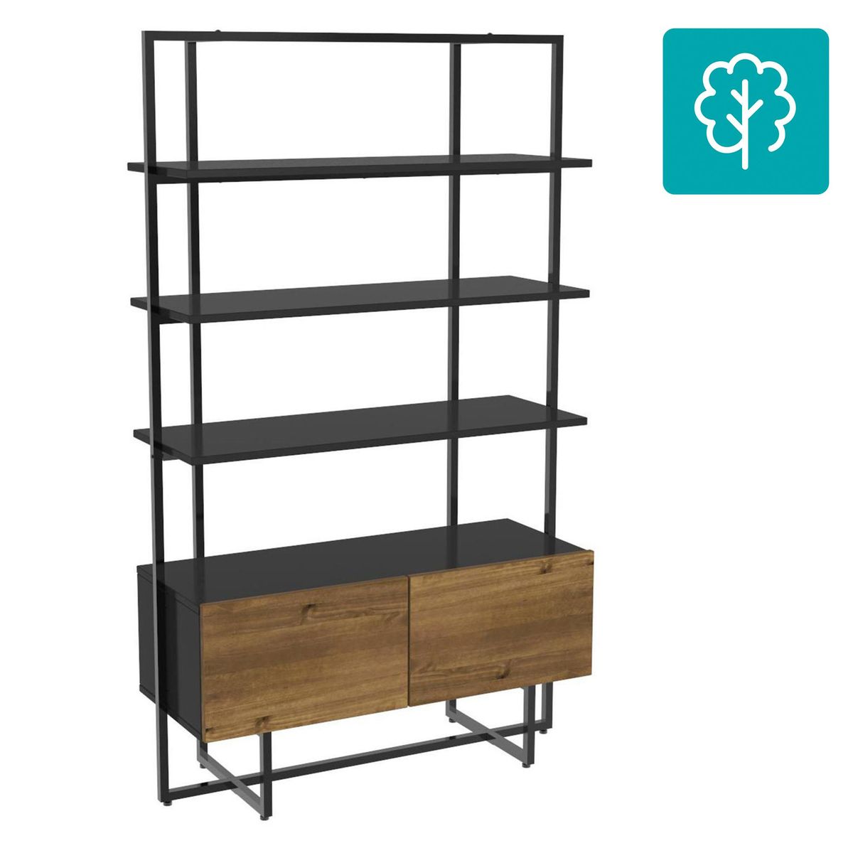 AR DESIGN - Estante Industrial Madera 3 Nivel(es) 104x170x41.2 cm Negro