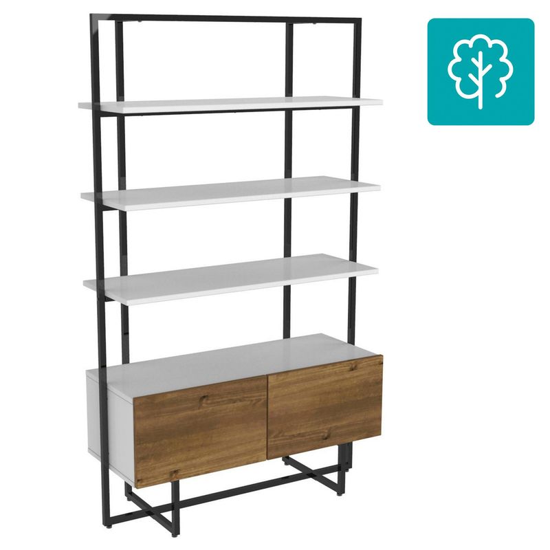AR DESIGN - Estante Industrial Madera 3 Nivel(es) 104x170x41.2 cm Blanco