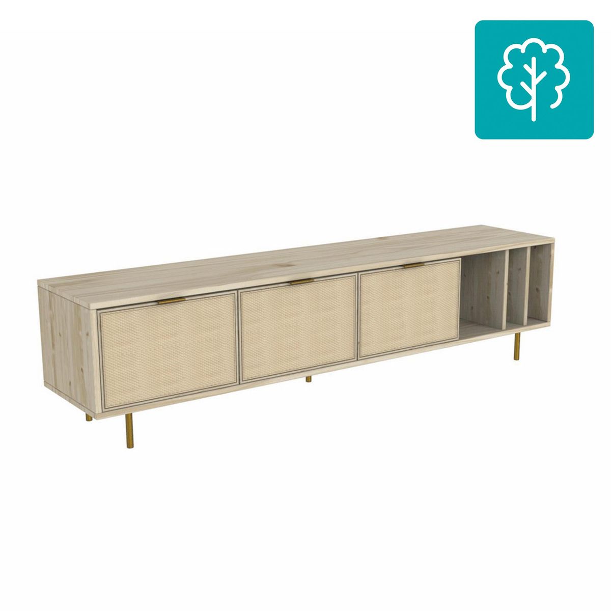 AR DESIGN - Rack TV 3 puertas 180x40x45 cm