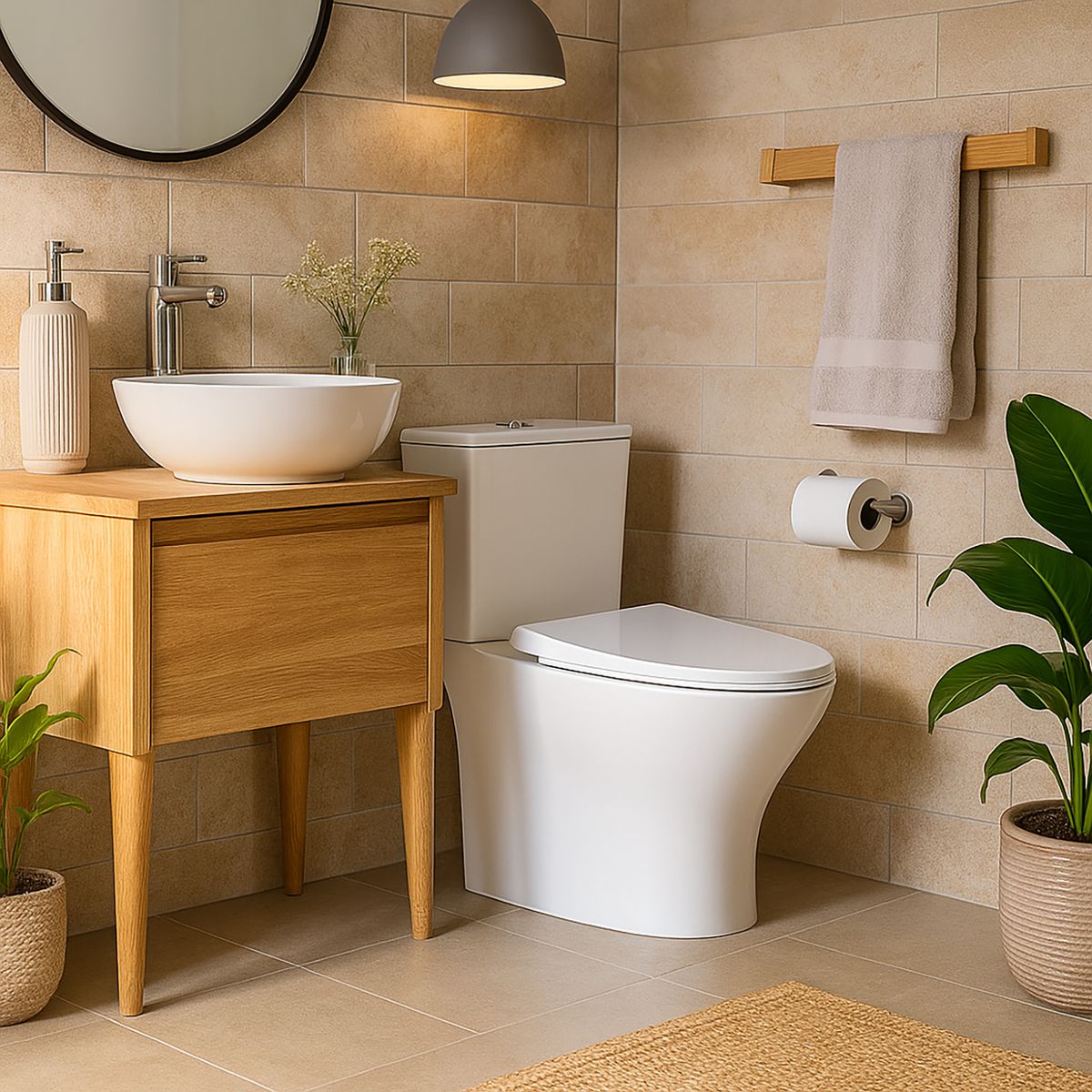 DUSCHY - WC Two piece a Piso 30,5 cm 6 Litros Gotemburgo Blanco