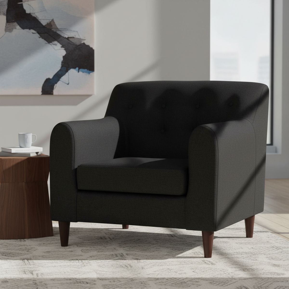 INTERMUEBLES - Poltrona 1 cuerpo Dalí 97x87x80 cm Negro