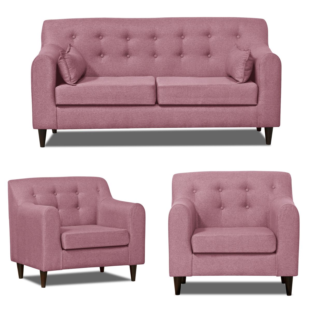 INTERMUEBLES - Living 5 cuerpos Dalí 176x87x80 cm Rosado