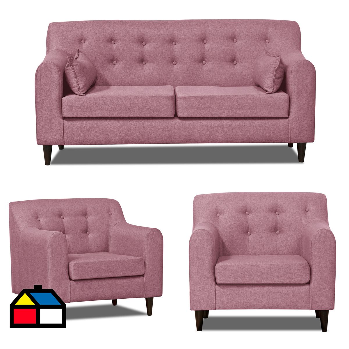 INTERMUEBLES - Living 5 cuerpos Dalí 176x87x80 cm Rosa