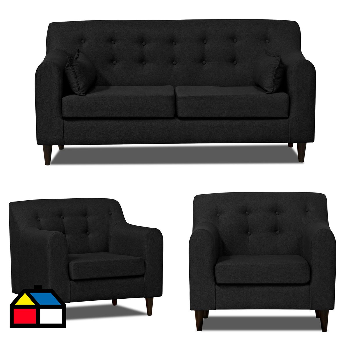 INTERMUEBLES - Living 5 cuerpos Dalí 176x87x80 cm Negro