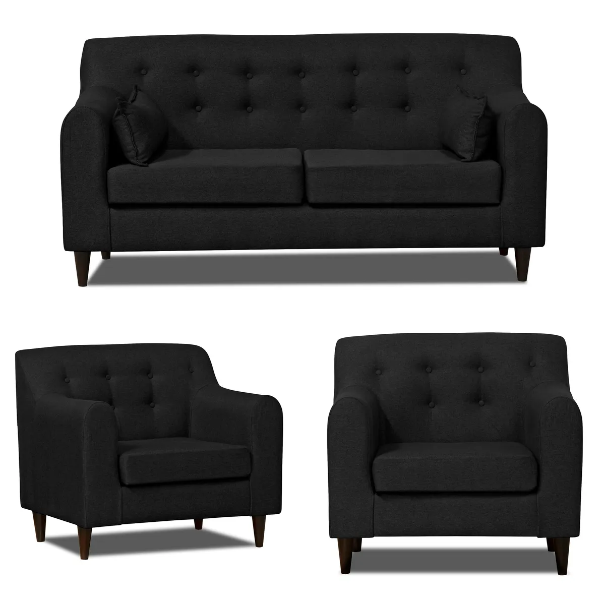 INTERMUEBLES - Living 5 cuerpos Dalí 176x87x80 cm Negro