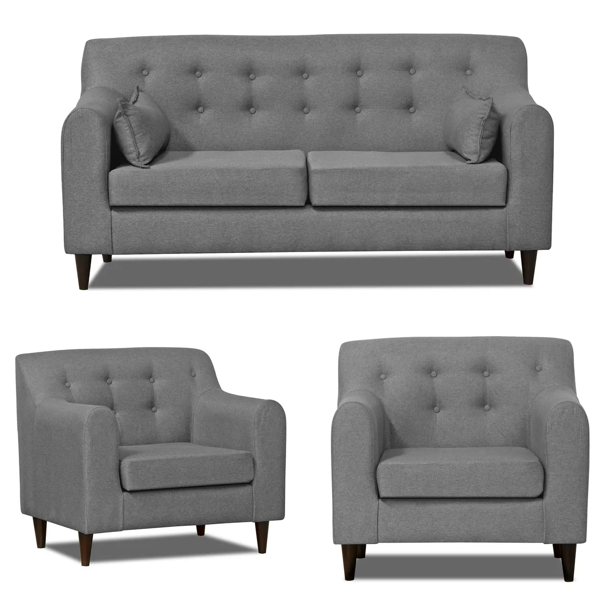 INTERMUEBLES - Living 5 cuerpos Dalí 176x87x80 cm Gris