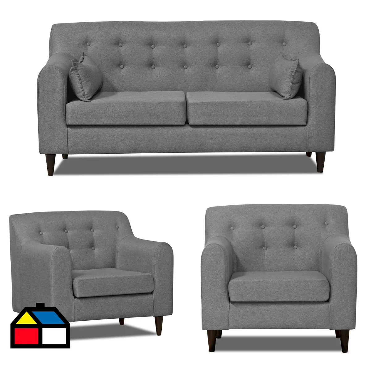 INTERMUEBLES - Living 5 cuerpos Dalí 176x87x80 cm Gris