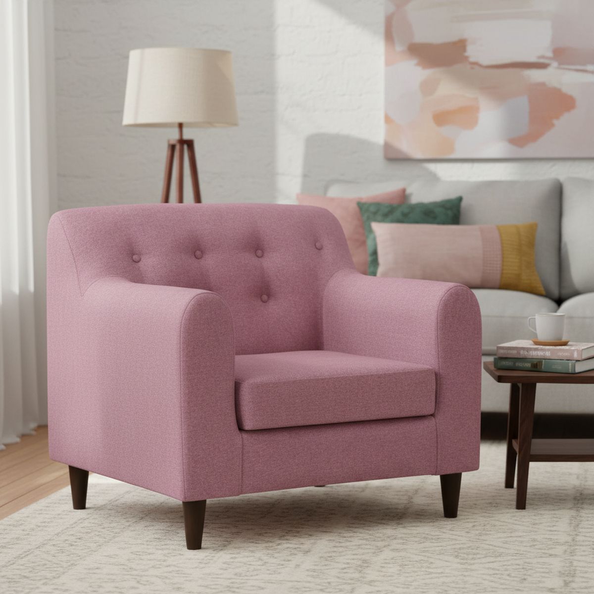 INTERMUEBLES - Poltrona 1 cuerpo Dalí 97x87x80 cm Rosado