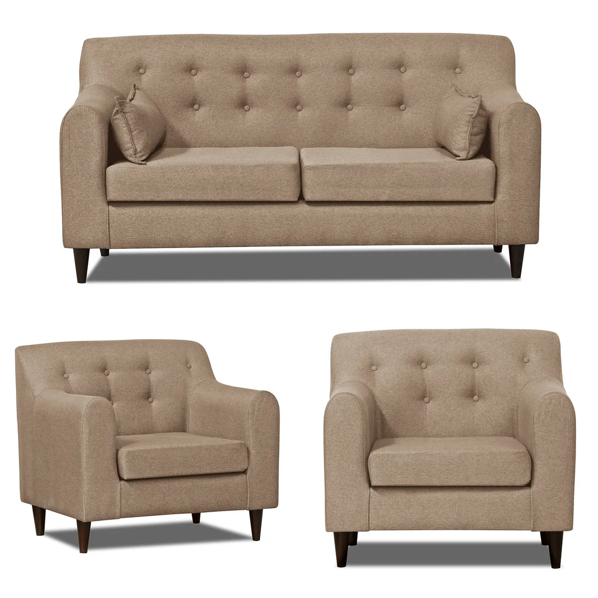 INTERMUEBLES - Living 3 cuerpos Dalí 176x87x80 cm Café