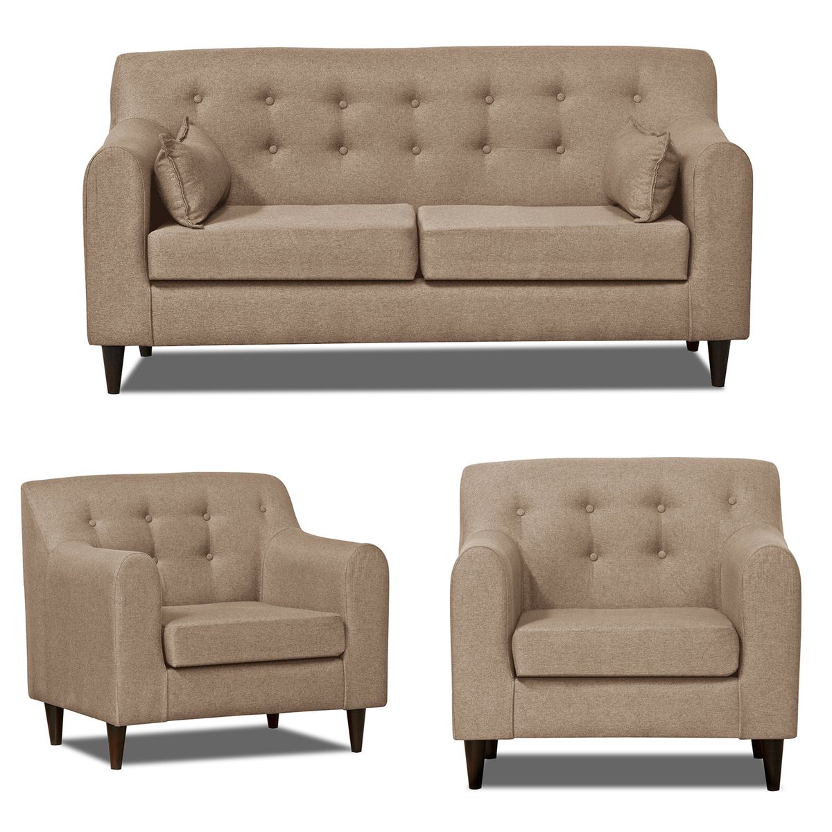 INTERMUEBLES - Living 3 cuerpos Dalí 176x87x80 cm Café