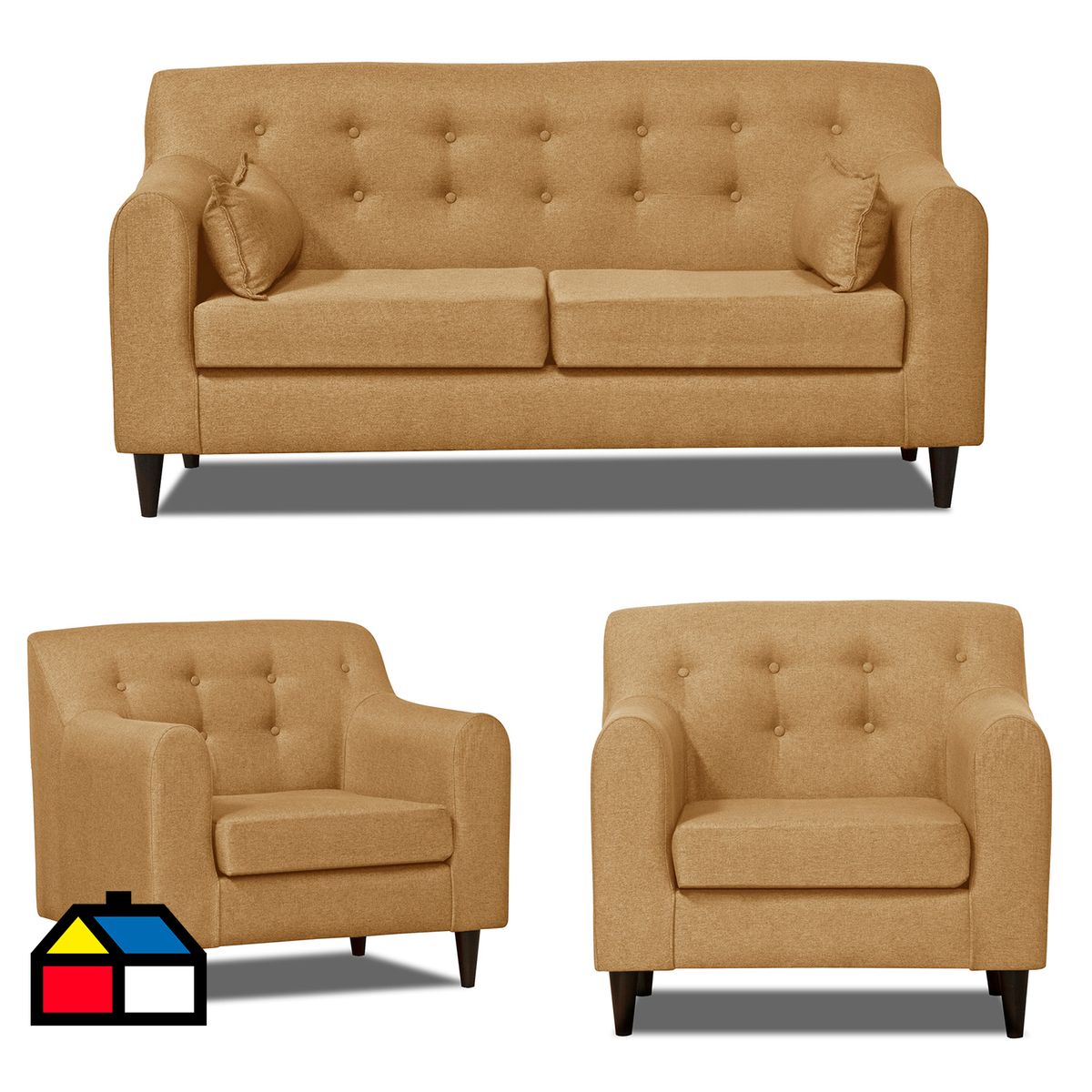 INTERMUEBLES - Living 5 cuerpos Dalí 176x87x80 cm Mostaza