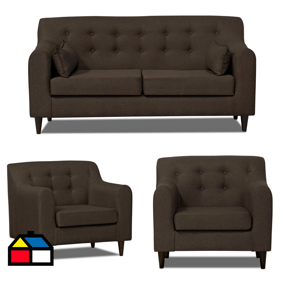 INTERMUEBLES - Living 5 cuerpos Dalí 176x87x80 cm Chocolate