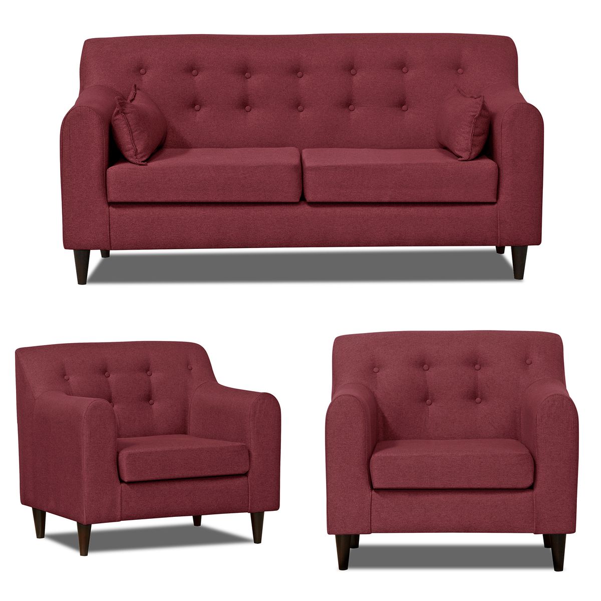 INTERMUEBLES - Living 5 cuerpos Dalí 176x87x80 cm Rojo