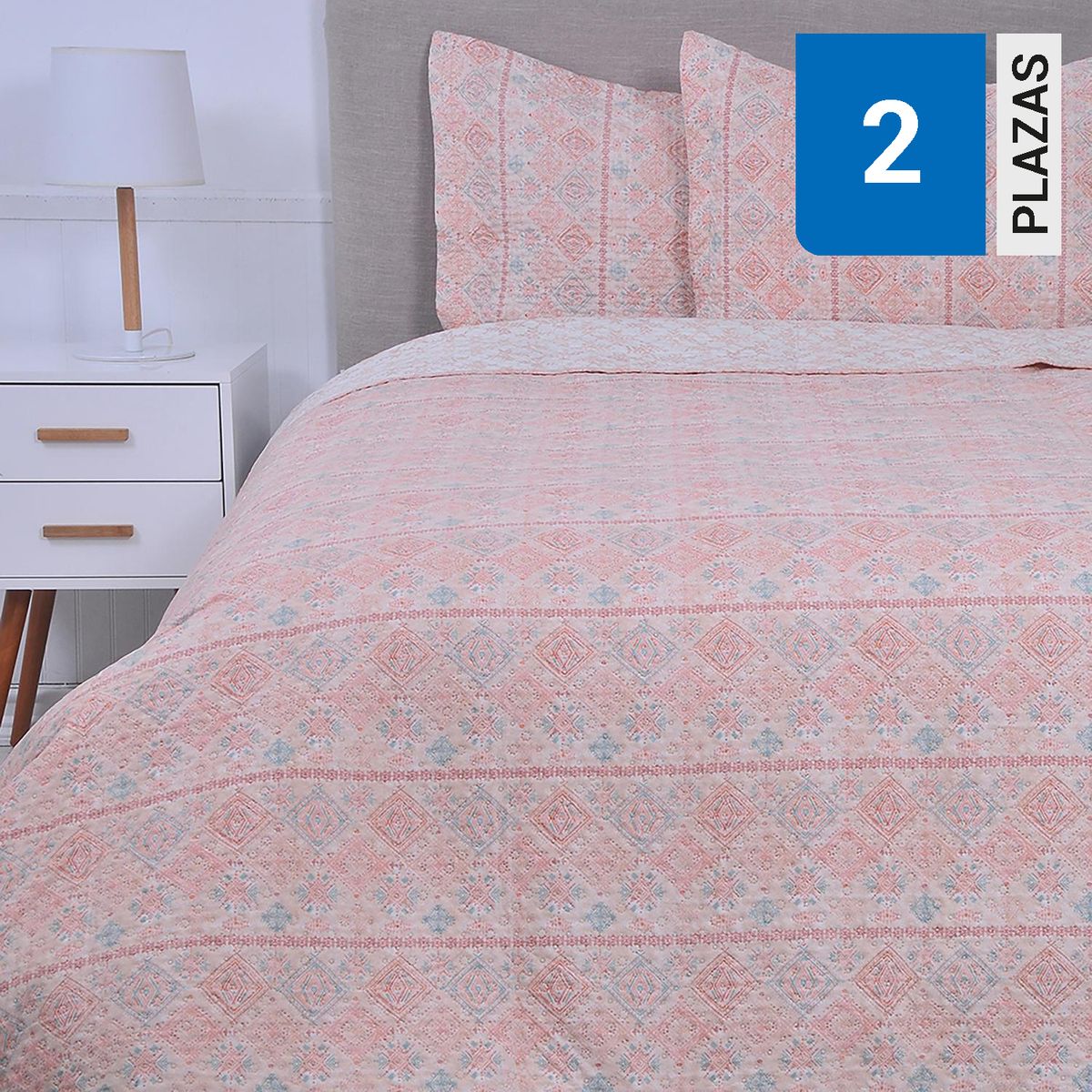 MASHINI - Cubrecama Quilt 2 plazas Portugal Multicolor