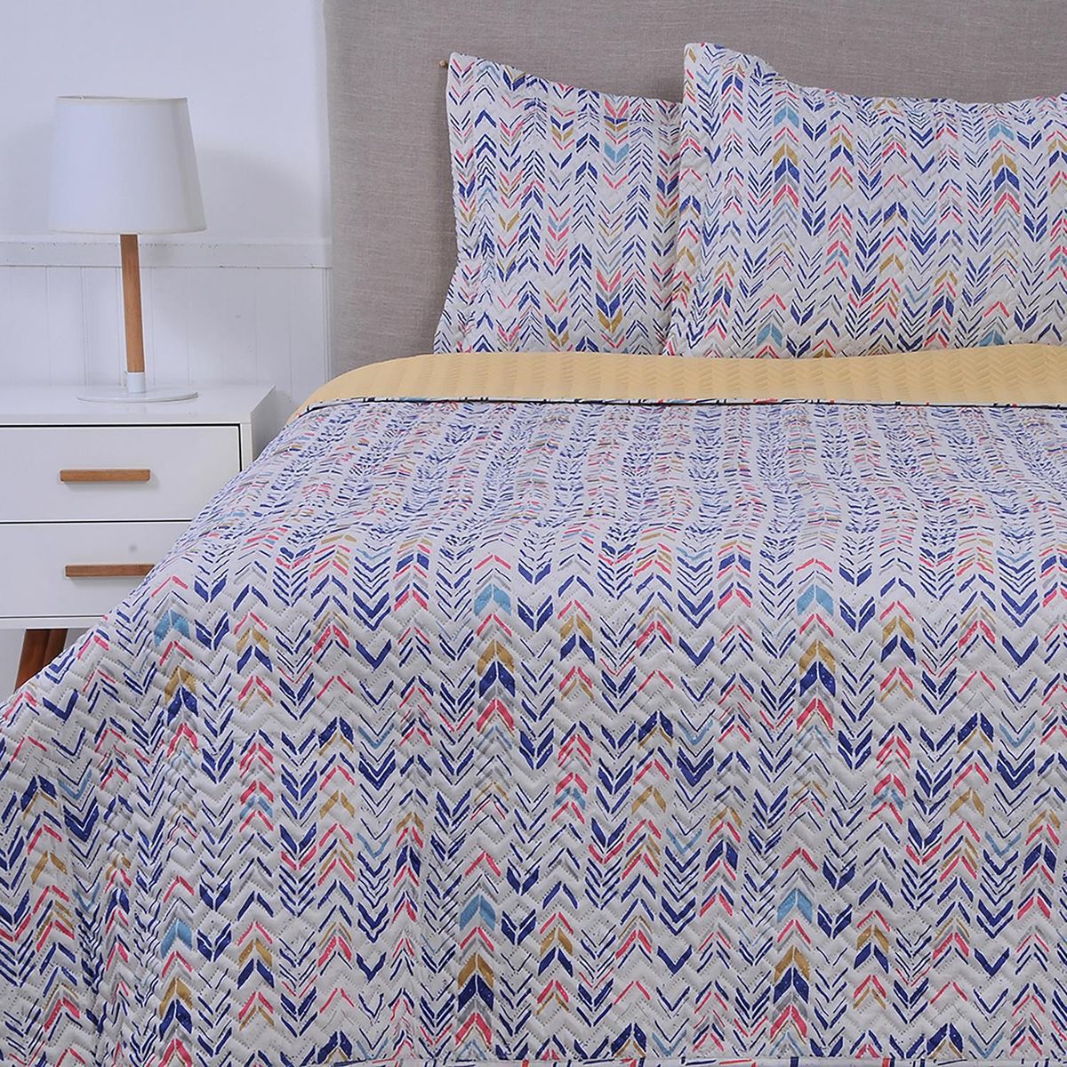 MASHINI - Cubrecama Quilt 2 plazas Guayama Multicolor 