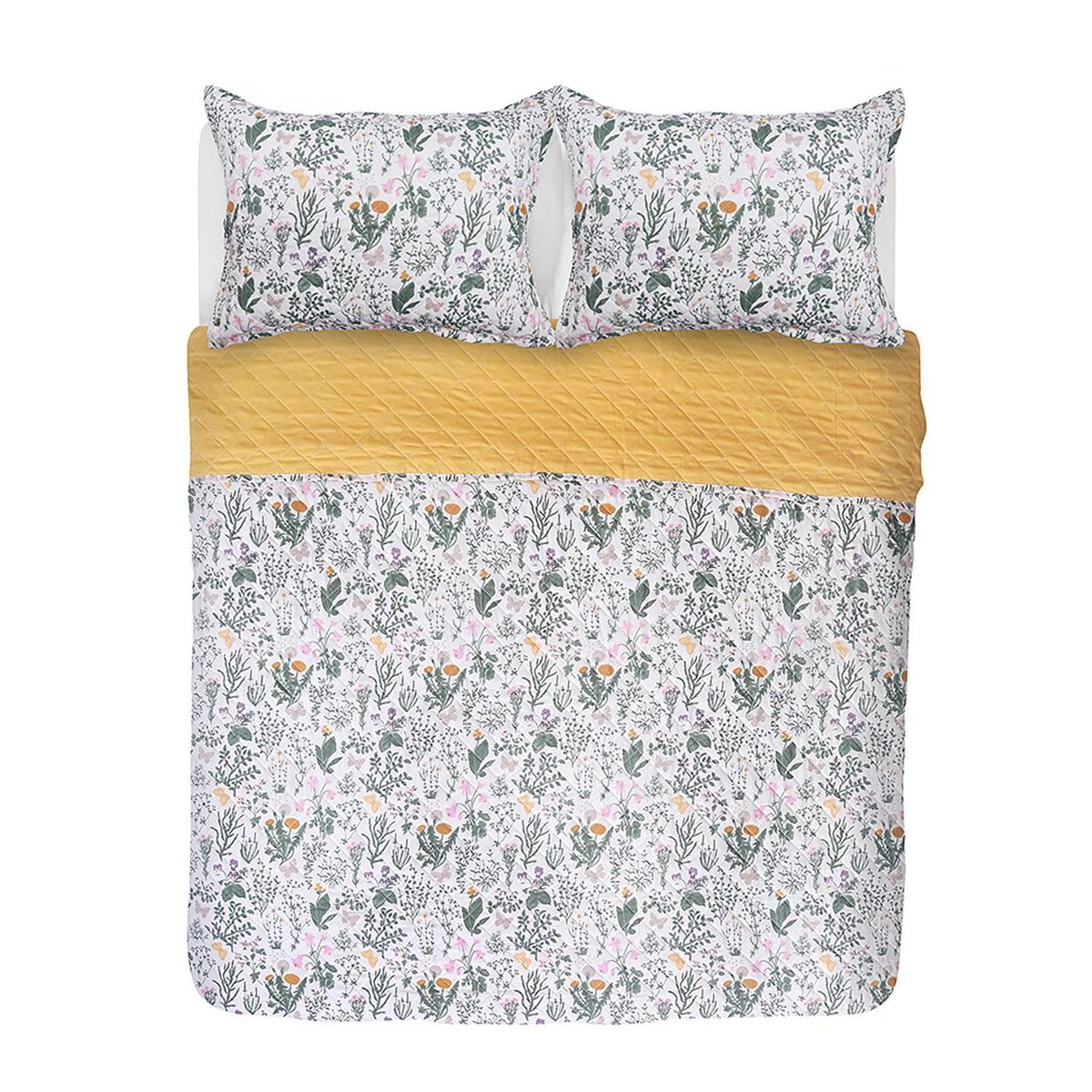 MASHINI - Cubrecama Quilt King Oliva Multicolor