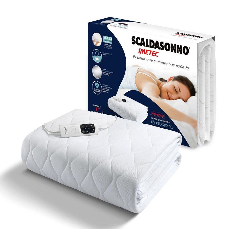 SCALDASONNO - Calientacamas Eléctrica Poliéster 1.5 plazas 80 W Blanco
