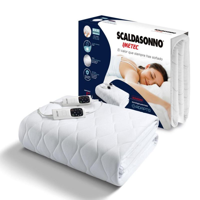 SCALDASONNO - Calientacamas Eléctrica Poliéster 2 plazas 110 W Blanco