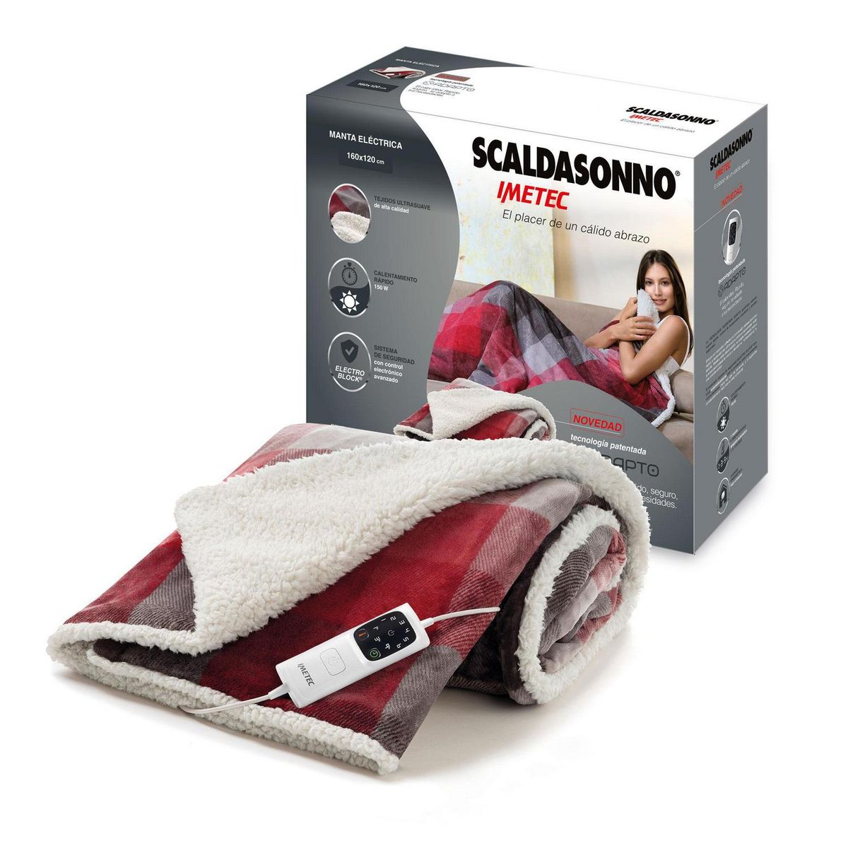 Frazadas Eléctrica Velvet Especial 150 W Cuadrille, marca SCALDASONNO - Foto 2
