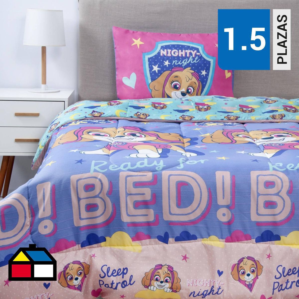 NICKELODEON - Plumón 1.5 plazas Paw patrol action Multicolor 
