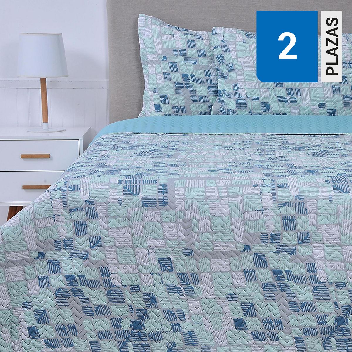 MASHINI - Cubrecama Quilt 2 plazas Luquillo Multicolor
