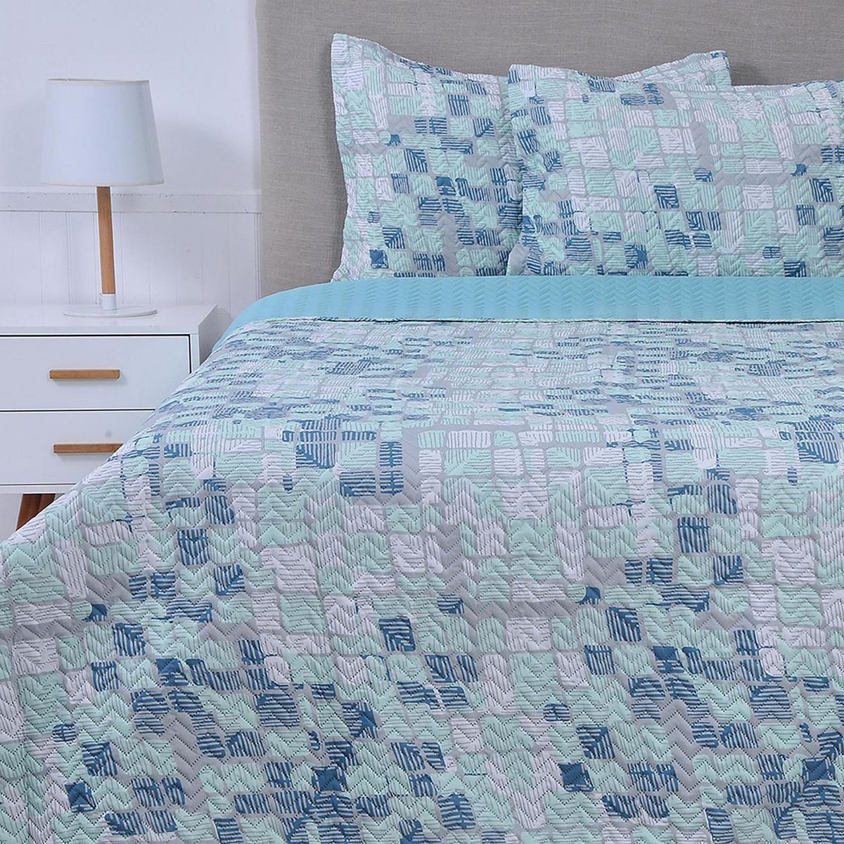MASHINI - Cubrecama Quilt 2 plazas Luquillo Multicolor