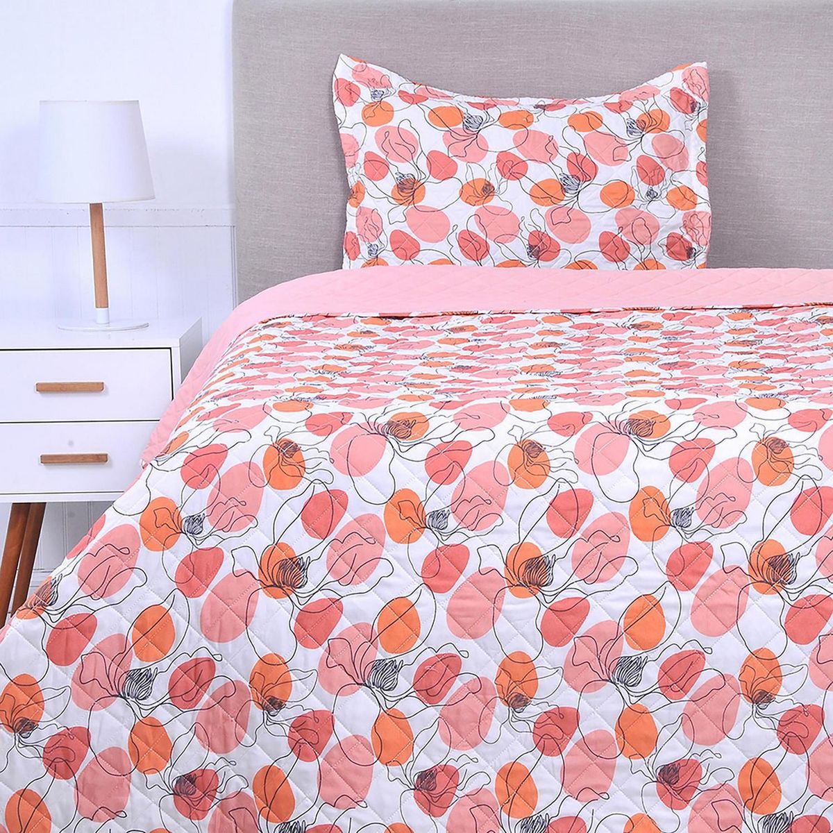 MASHINI - Cubrecama Quilt 1.5 plazas Angel Multicolor 