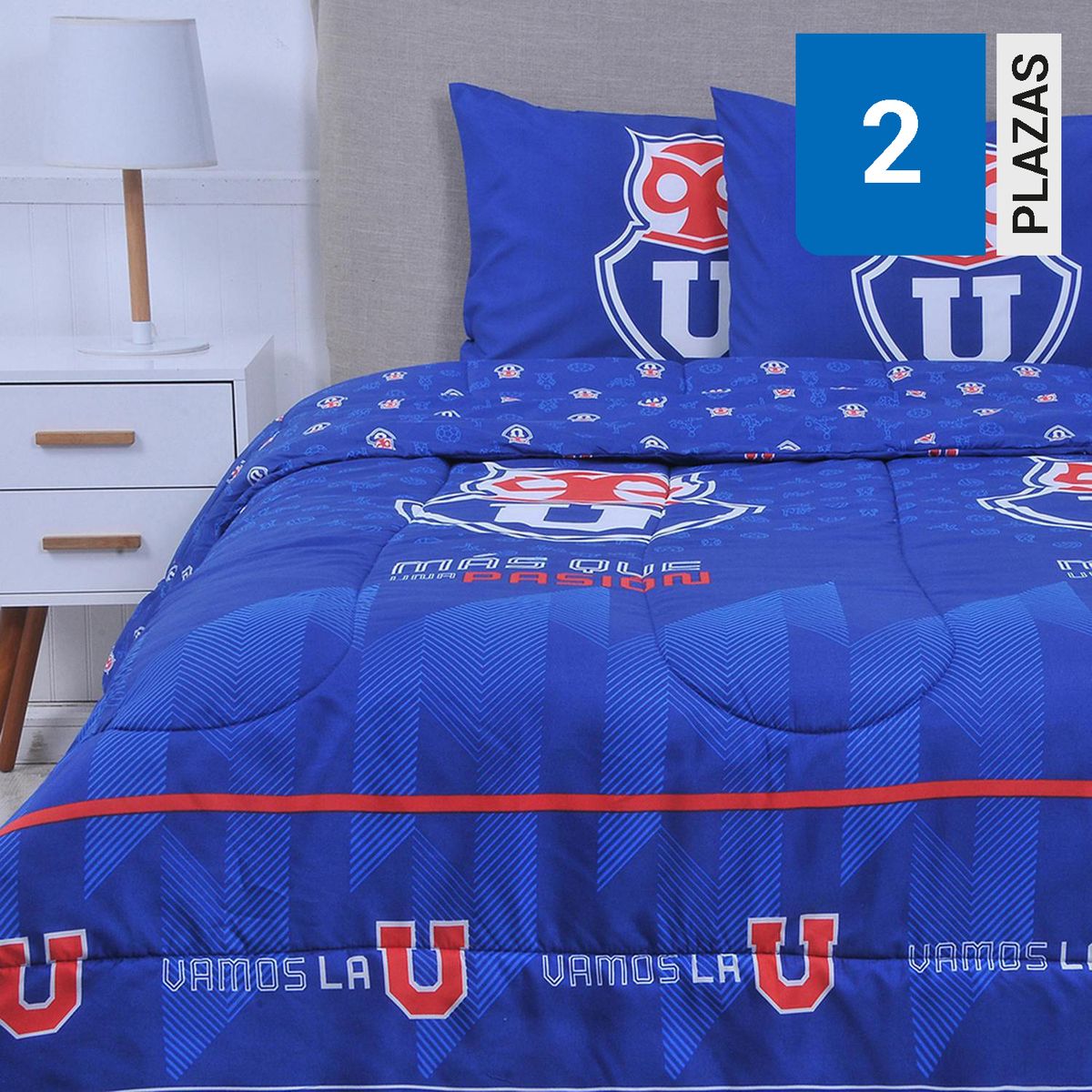 U DE CHILE - Plumón 2 plazas U de Chile Azul 