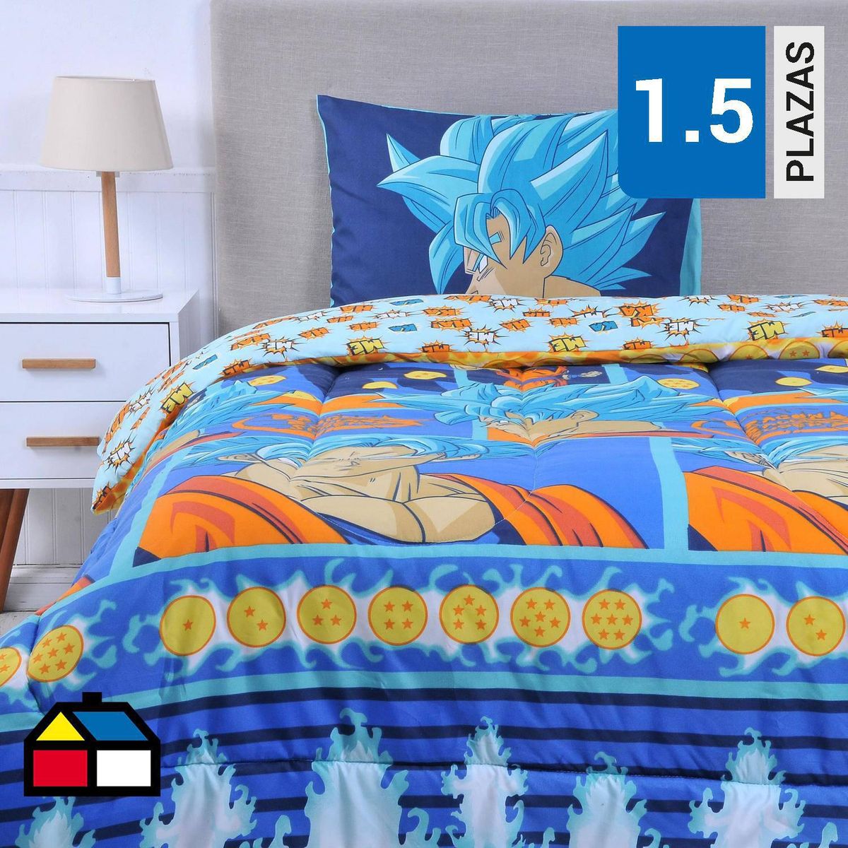 TOEI ANIMATION - Plumón 1.5 plazas Dragon Ball Z Multicolor 