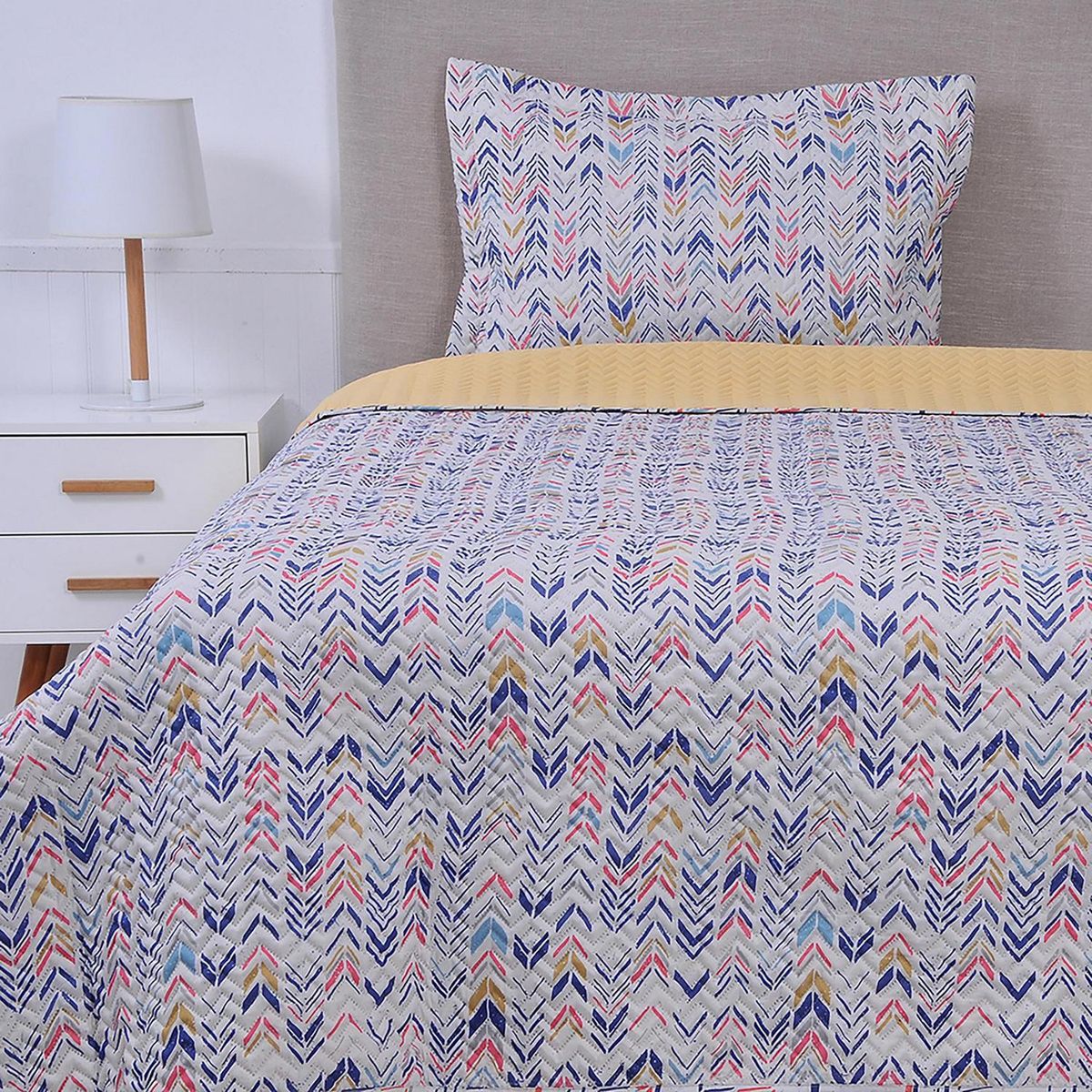 MASHINI - Cubrecama Quilt 1.5 plazas Guayama Multicolor 