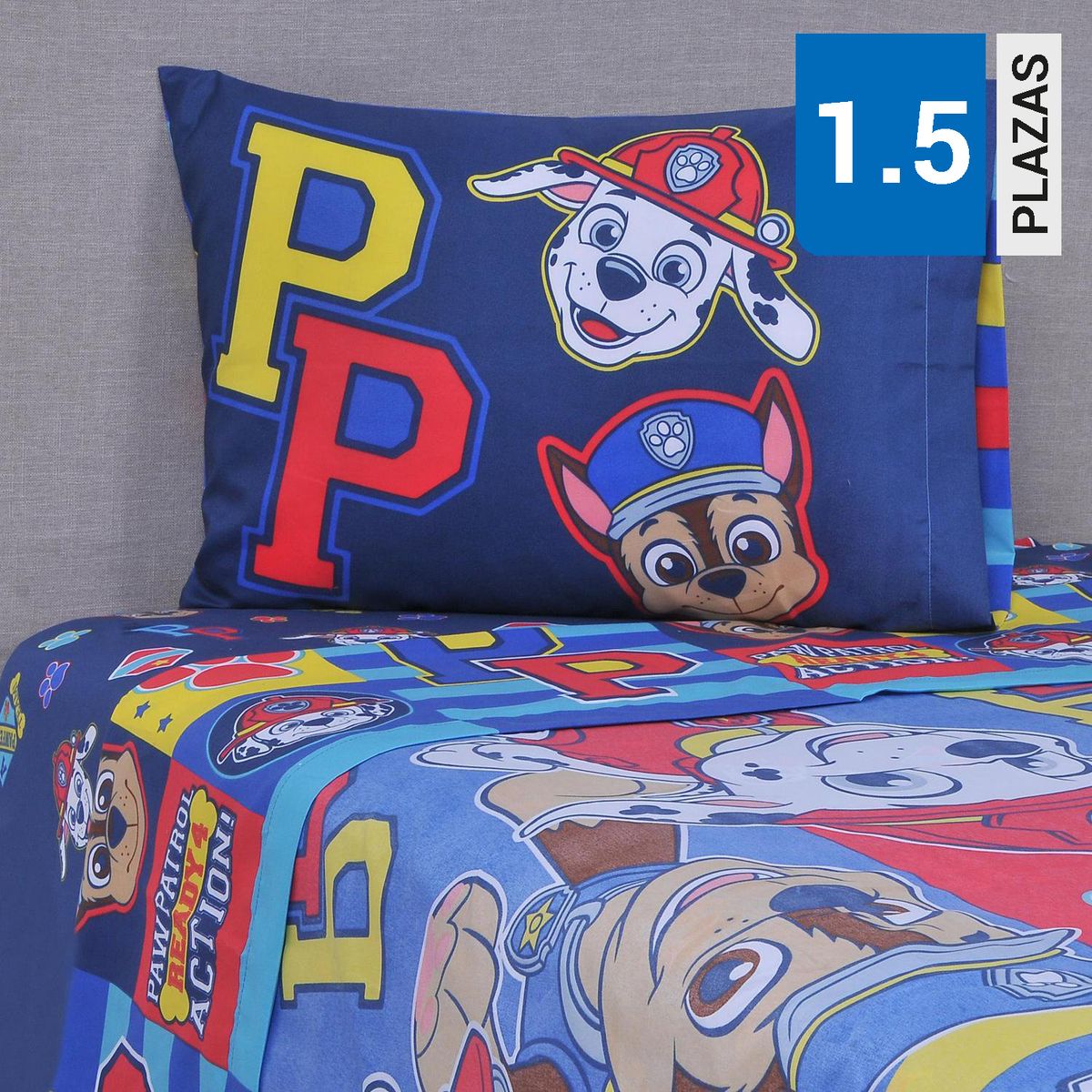 NICKELODEON - Plumón 1.5 plazas Paw patrol action Multicolor 