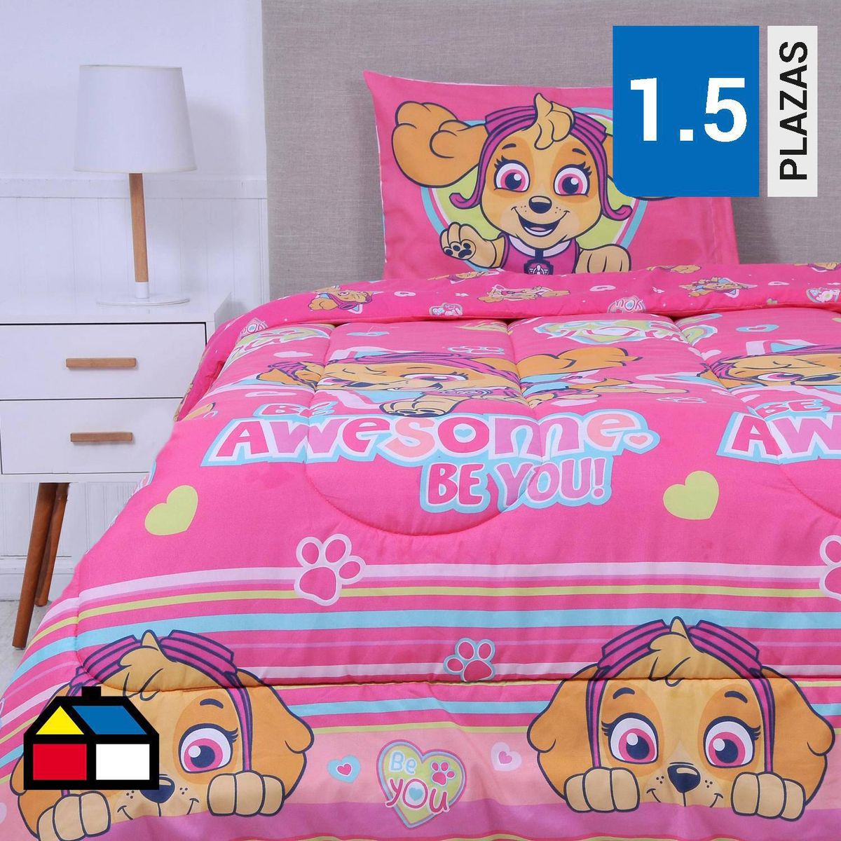 NICKELODEON - Plumón 1.5 plazas Paw patrol Multicolor 